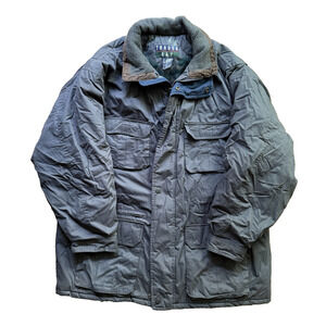 Vintage Trader Bay Winter Puffer Jacket Blue Men's XL Thick Classic EUC